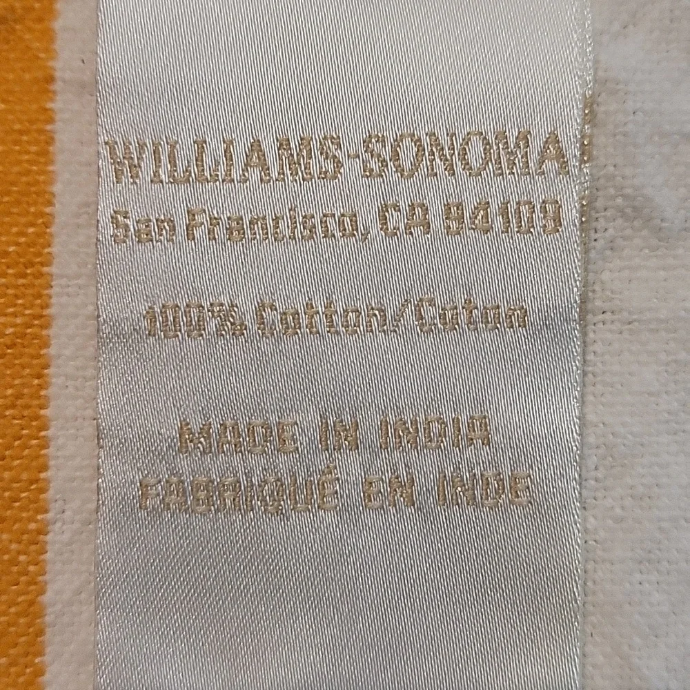 WILLIAMS SONOMA RUNNER ORANGE/YELLOW/WHITE/BLUE